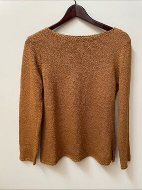 Talbots Mustard Linen Blend Knit Sweater vintage